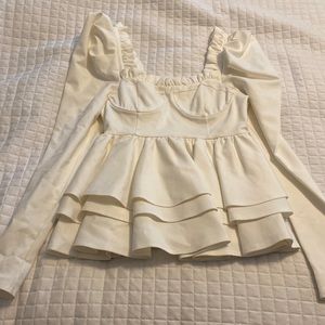 SELKIE white peplum top